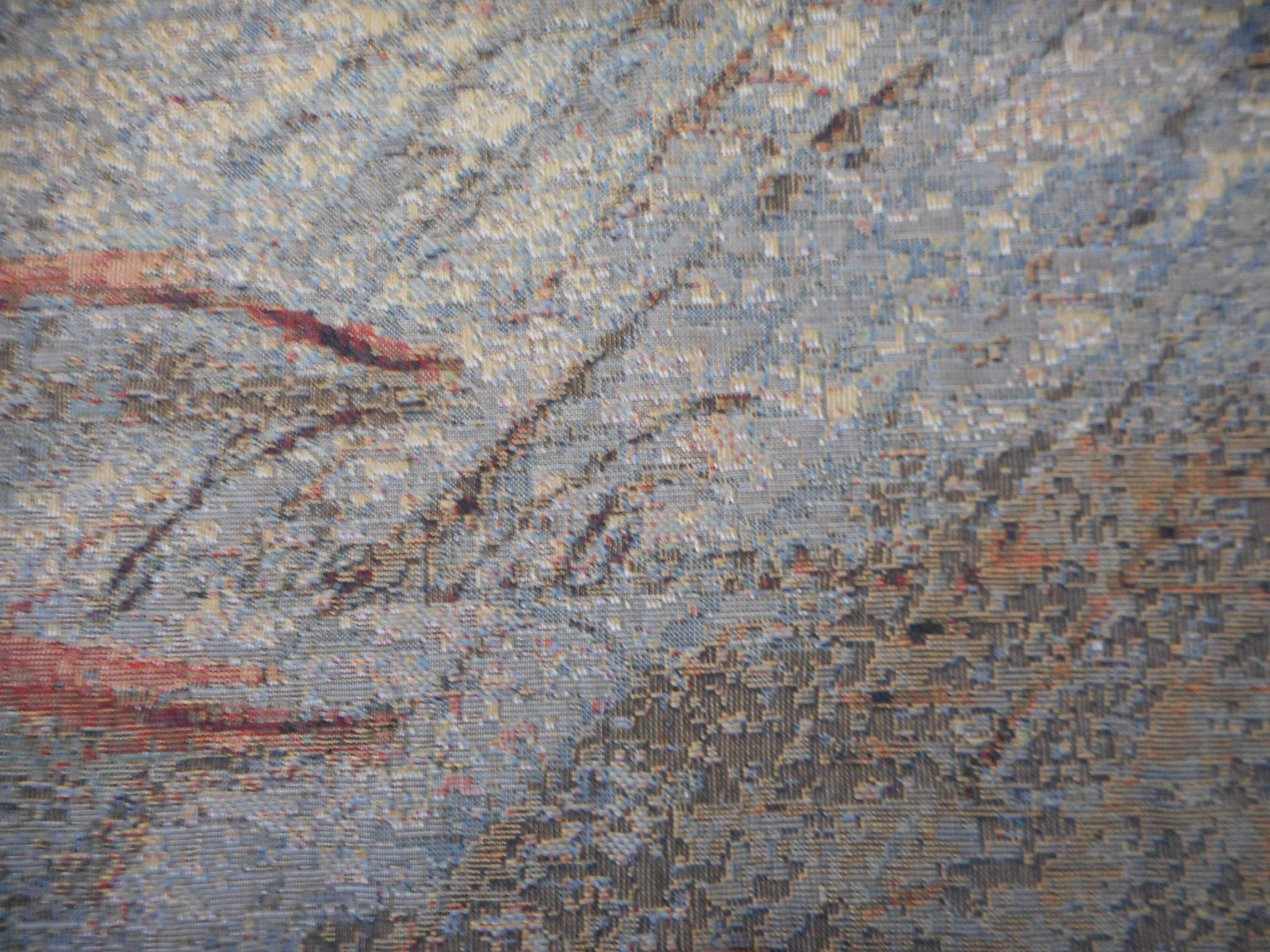 Village wall tapestry in trompe l'oeil after F de Villeneuve
