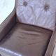 Danish mid century dark brown leather lounge chair, 1960s