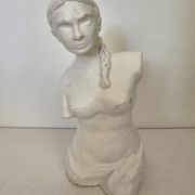 Sculpture plaster statue in the academic style representing the Venus de Milo Signed Dom