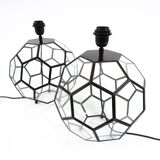 Set of 2 glass table lamps