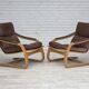 1970s, Swedish design by Åke Fribytter, armchair, leather, bentwood.