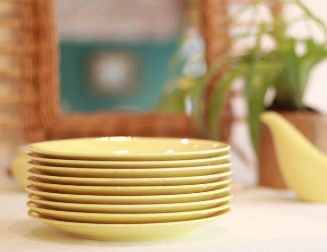 Yellow Longchamp plates 1950