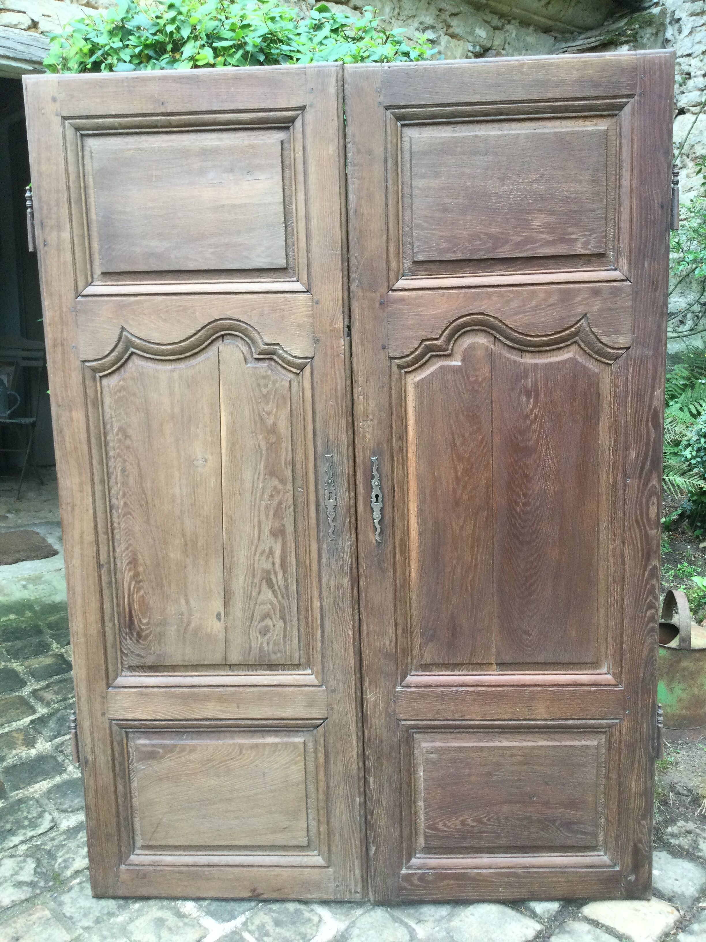 Pair of antique oak closet doors