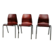 Suite of 3 design chairs germany Pagholz black backrests 1960/70