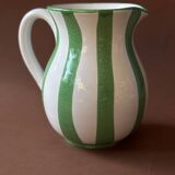 Striped pitcher in enamelled terracotta