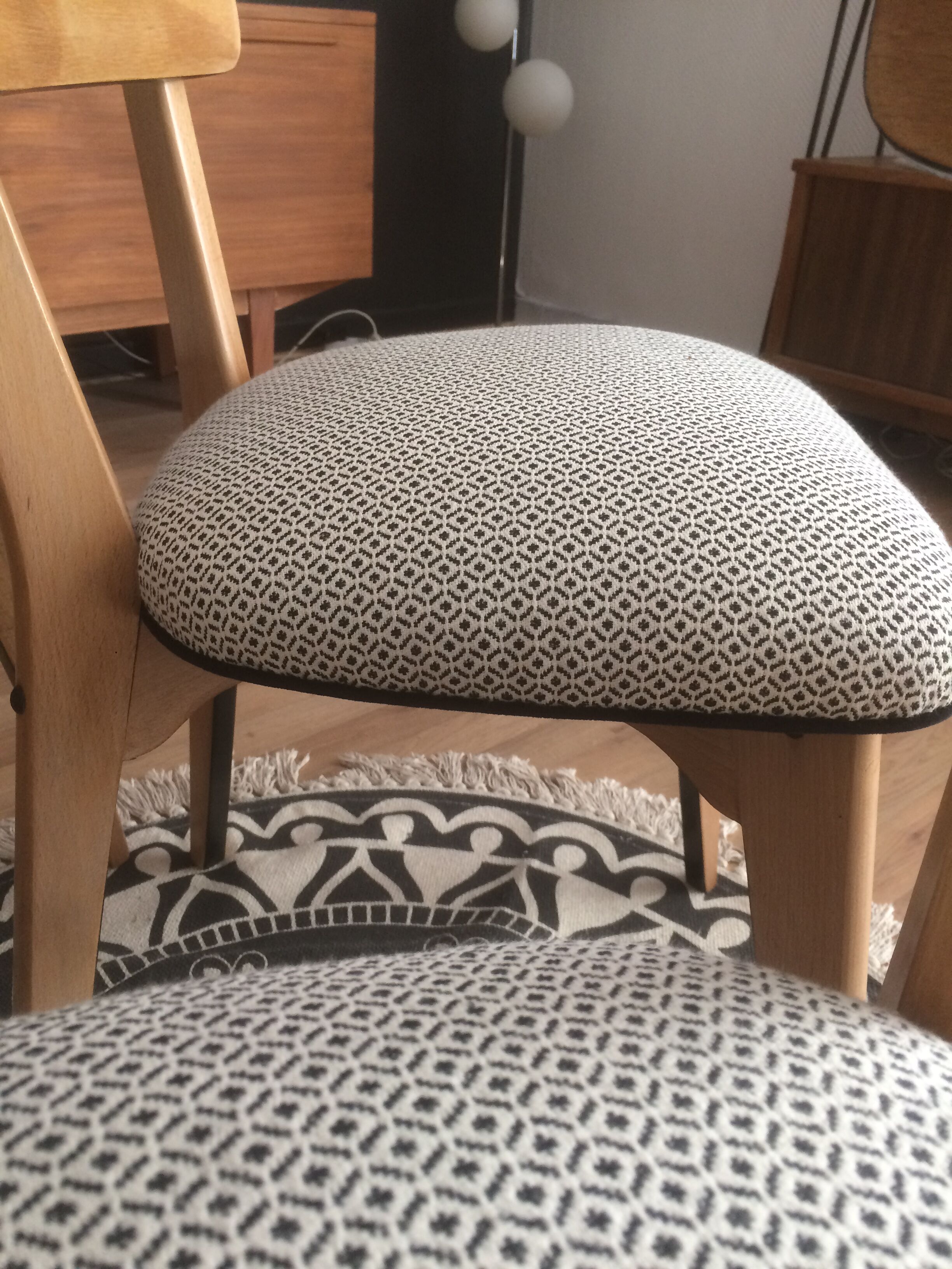 Set of 4 restored chairs, 1950s