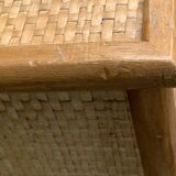 Rattan and woven wicker chest of drawers and mirror, 1970