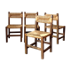 4 mulched wood country chairs