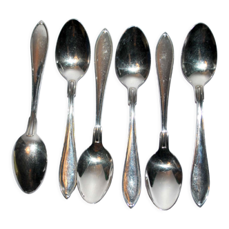 Lot de 6 petites cuillères à café moka en métal argenté suédois KBWV Nysilver Swedish Design