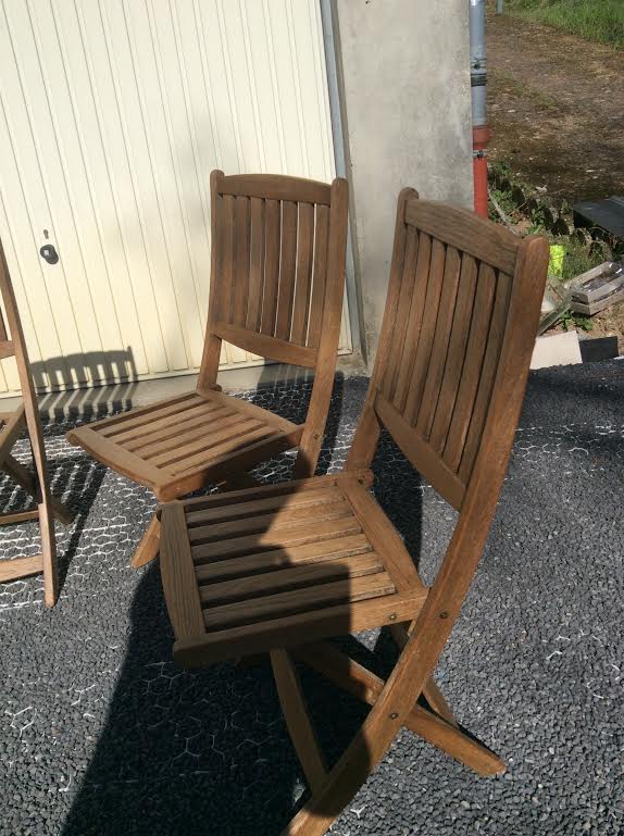 Set de 4 fauteuils en teck de Birmanie