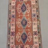 Large vintage Turkish kilim rug 190x103 cm wool kelim medium 2515