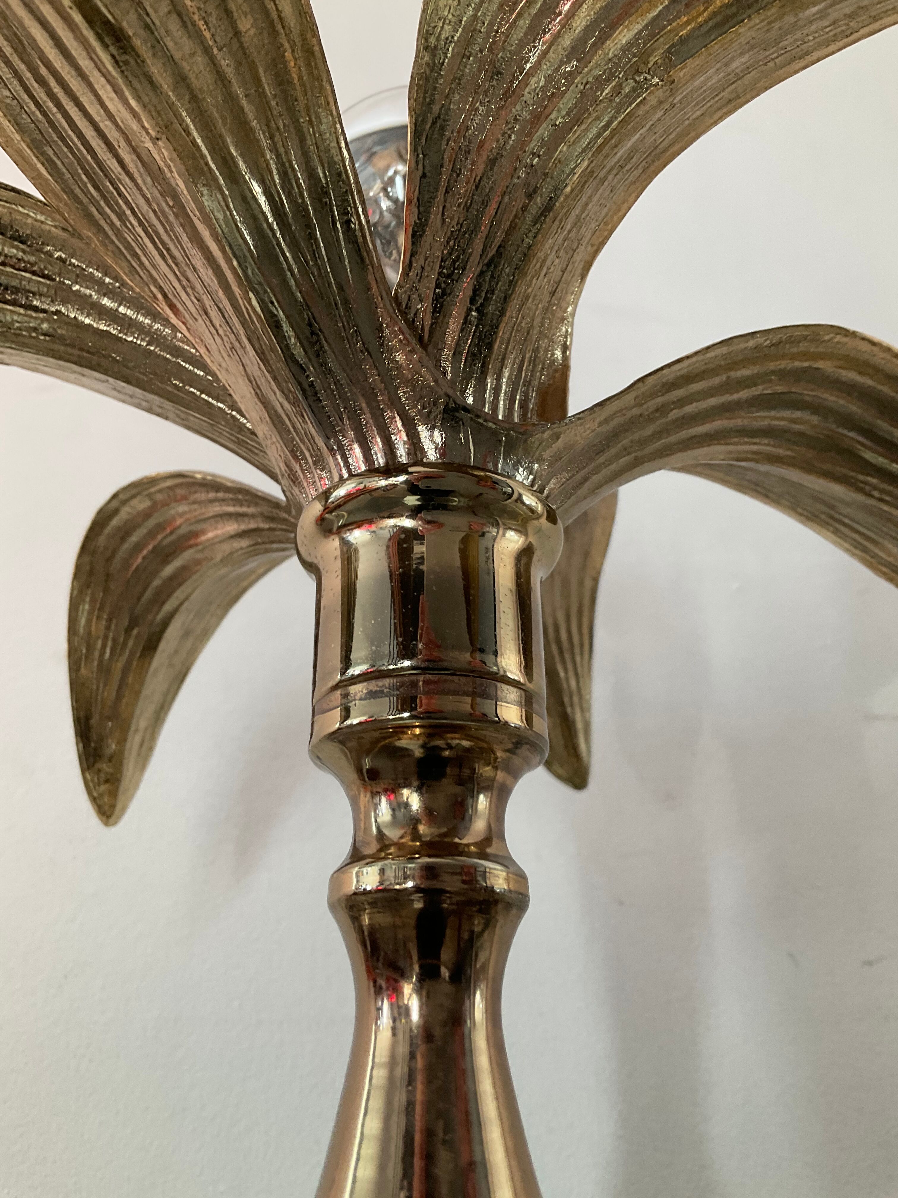 Golden palm lamp from the 70s