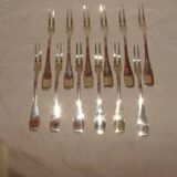 12 silver-plated snail forks with case