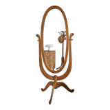 Large vintage solid wood psyche (standing mirror)