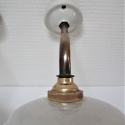 Pair of porcelain sconces brass glass of clchy white art deco