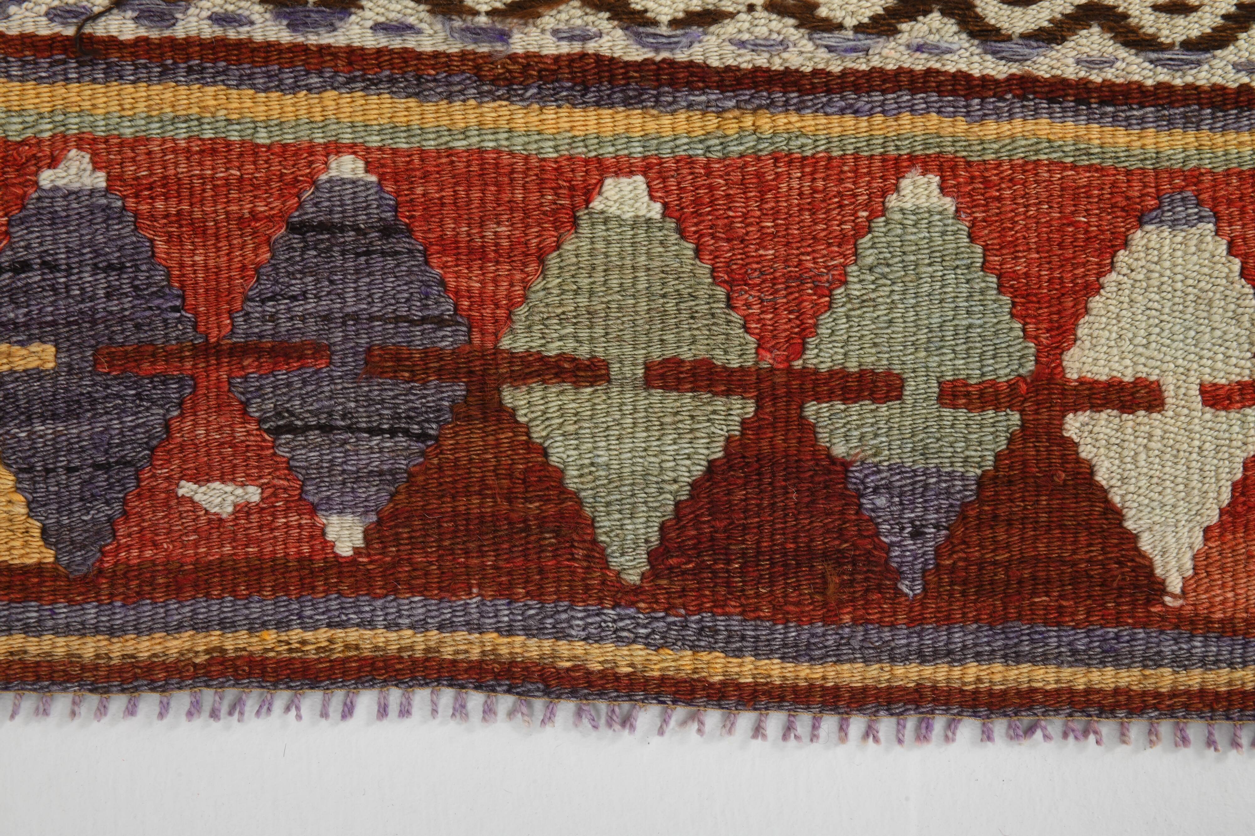Multicolor Handmade Wool Kilim Rug, 123x169Cm