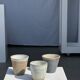 Set of 3 cups / mug in Indonesian ceramic (black, matte brown & speckled glazed)