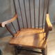 Brown and natural wood rocking chair 1970