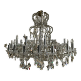 Chandelier 35 Murano glass lamps and crystal tassels D120cm