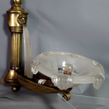 Art Deco bronze & glass wall lamp