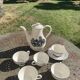 Coffee service, in earthenware with country motif, Boch La Louvière Belgium