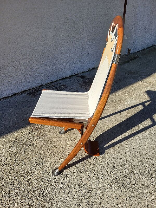 Serie de 6 chaises babord de salle a manger deck line pliantes decoration de bateau