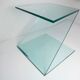 Z-shaped tempered glass side table