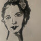 Contemporary portrait of a woman in ink