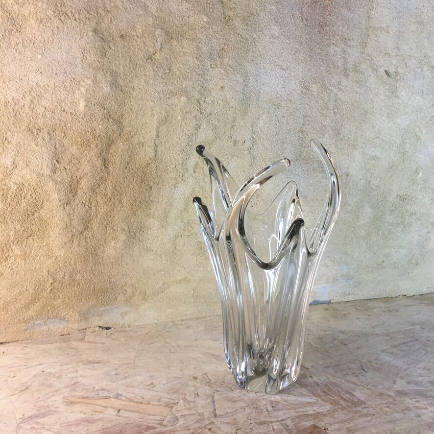 Free-form Daum style crystal vase