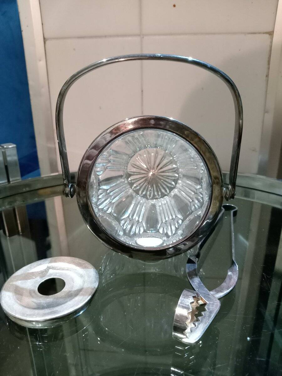 Sheffield crystal ice bucket, 1960s