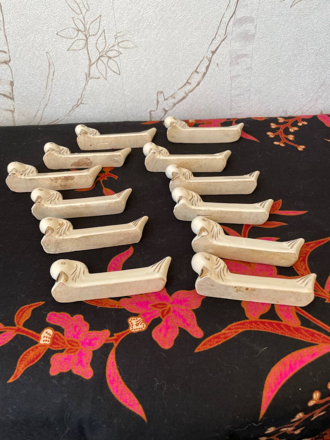 12 Art Deco ceramic knife holders