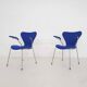 Ensemble de 2 chaises à repas modèle 3207 par Arne Jacobsen pour Fritz Hansen, Denmar
