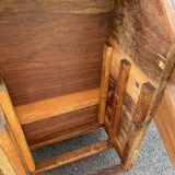 Modernist wooden desk with compass feet 1950