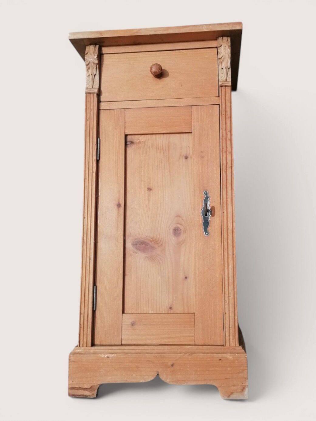 Pair of moulded light wood bedside tables.