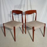 Six scandinavian vintage teak chairs