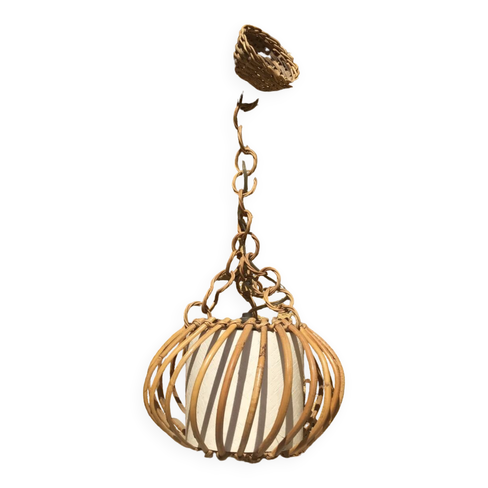 Vintage rattan pendant light