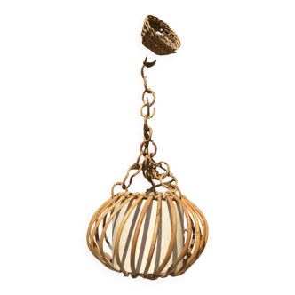 Vintage rattan pendant light