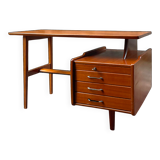 Mahogany desk with drawers by Jacques Hauville published by Bema.