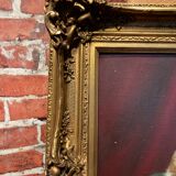 Oil on canvas depicting cats