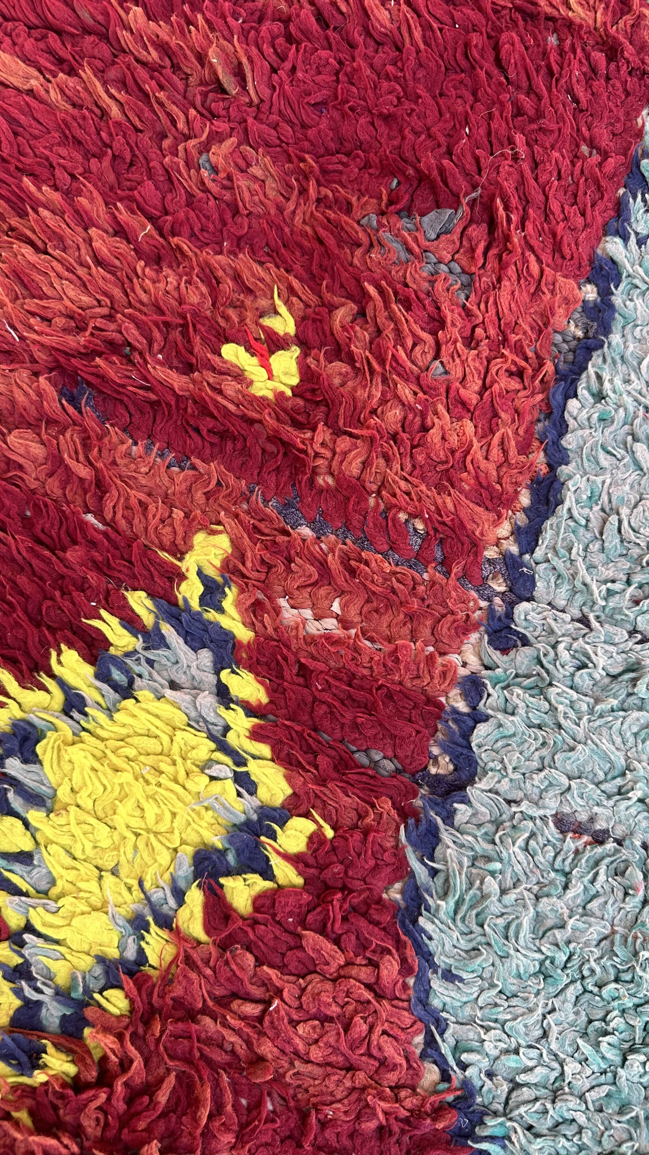 Red Boujad Moroccan rug - 110 x 323 cm