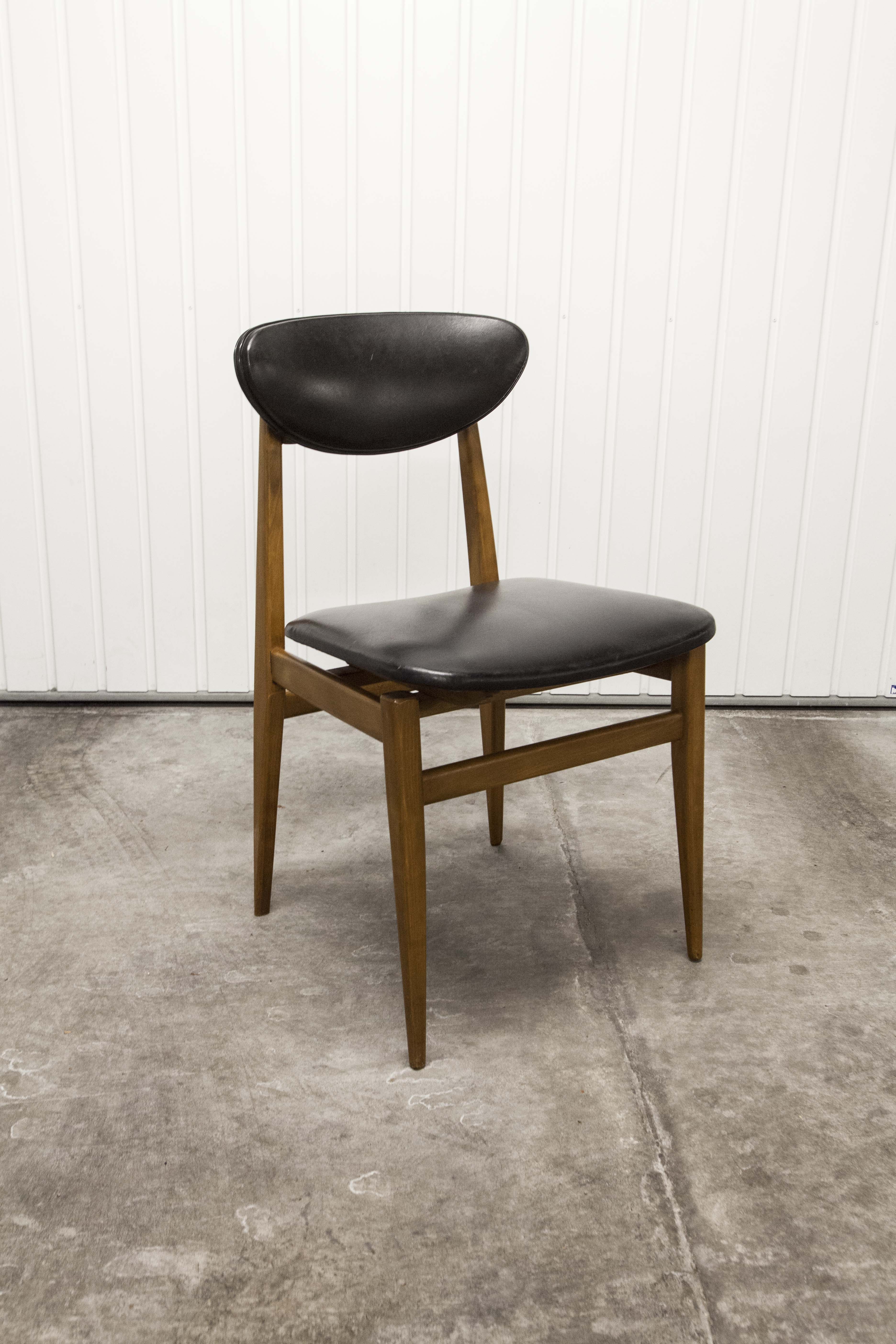 6 Teak chairs with oval back