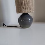 Vintage stoneware and rope lamp