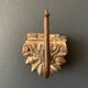 Wall hook in hand-carved wood and iron, antique, India, 1920