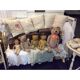 Vintage children's bed with white patina