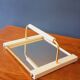 Vintage 50s tray in lacquered wood and gold metal