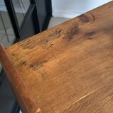 Old vintage wooden and rattan chest of drawers