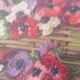 Still life painting, bouquet of flowers, oil on wood by Lillie Honnorat