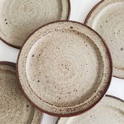 Set of 5 dessert plates by Jean Tessier, Le Cep, in pyrite stoneware.