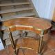 Kidney-shaped bedside table in Louis XV style with marquetry.