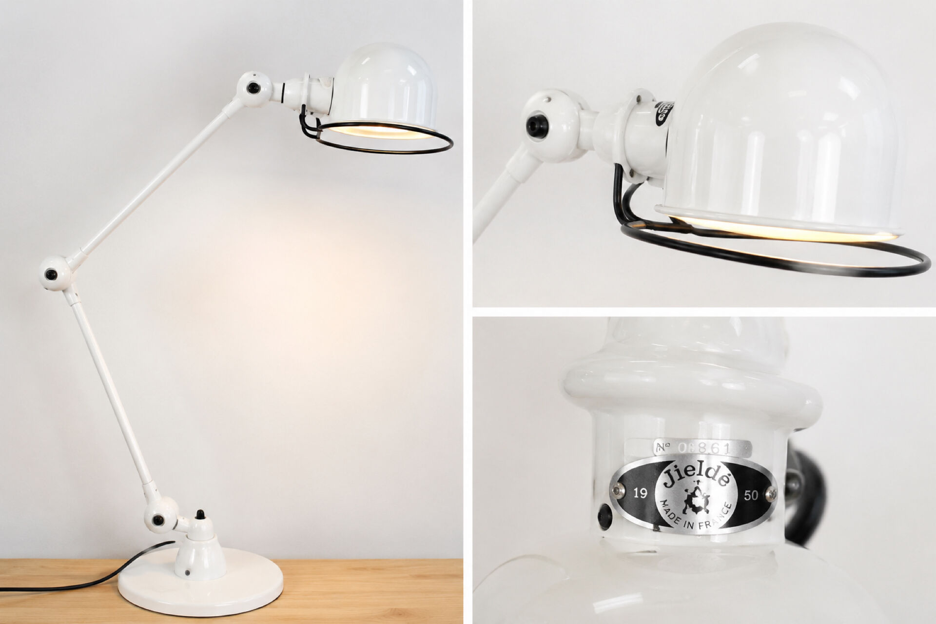 Jieldé Loft D6440 white articulated table lamp – Industrial design